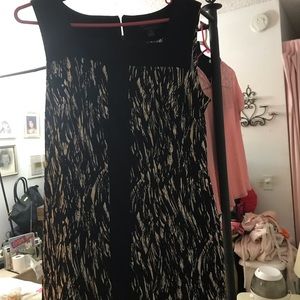 Dressy black and white dress.